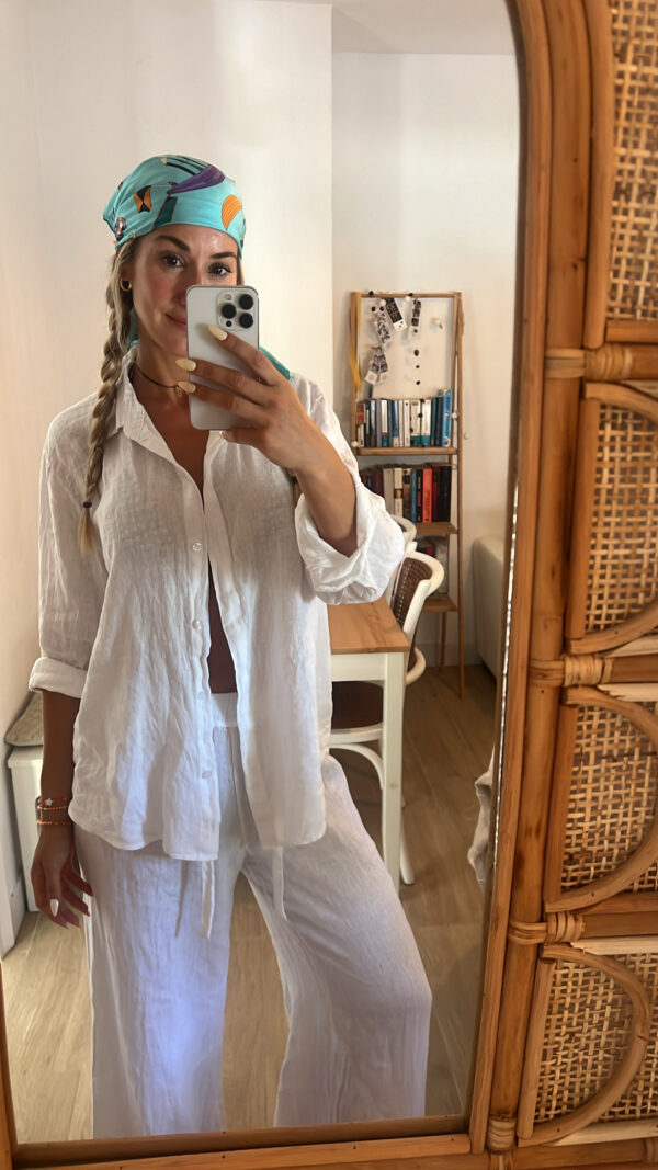 Camisa lino manga larga