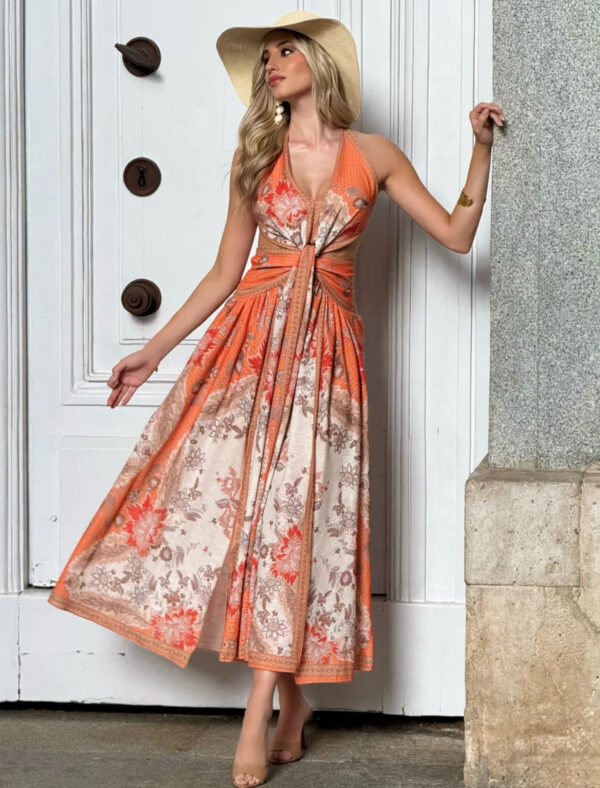Vestido pasley naranja