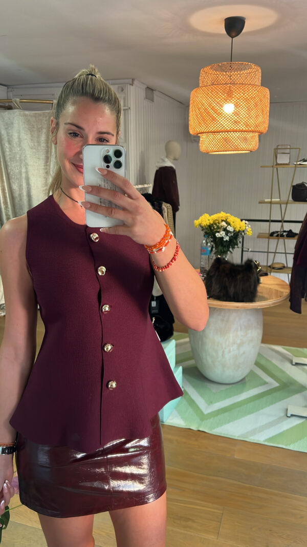 Chaleco botones burgundy