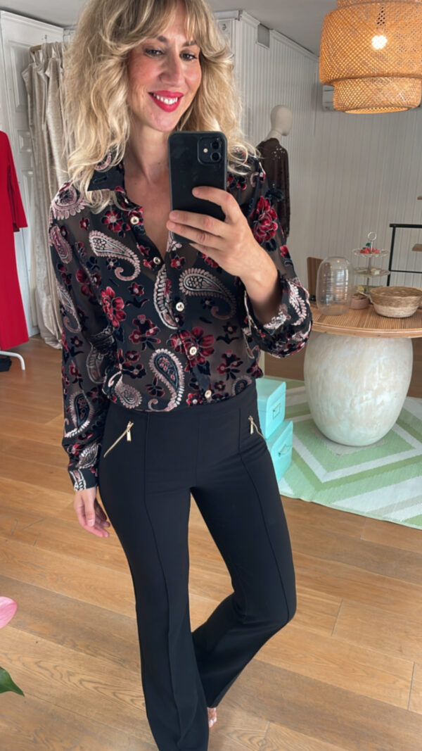 Camisa velvet río burdeos