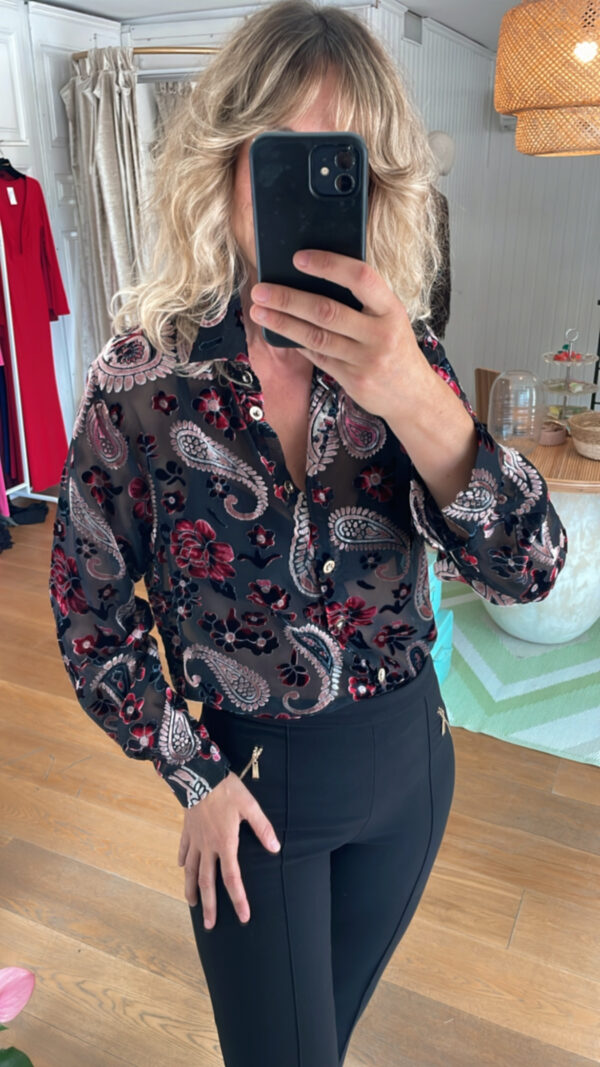 Camisa velvet río burdeos