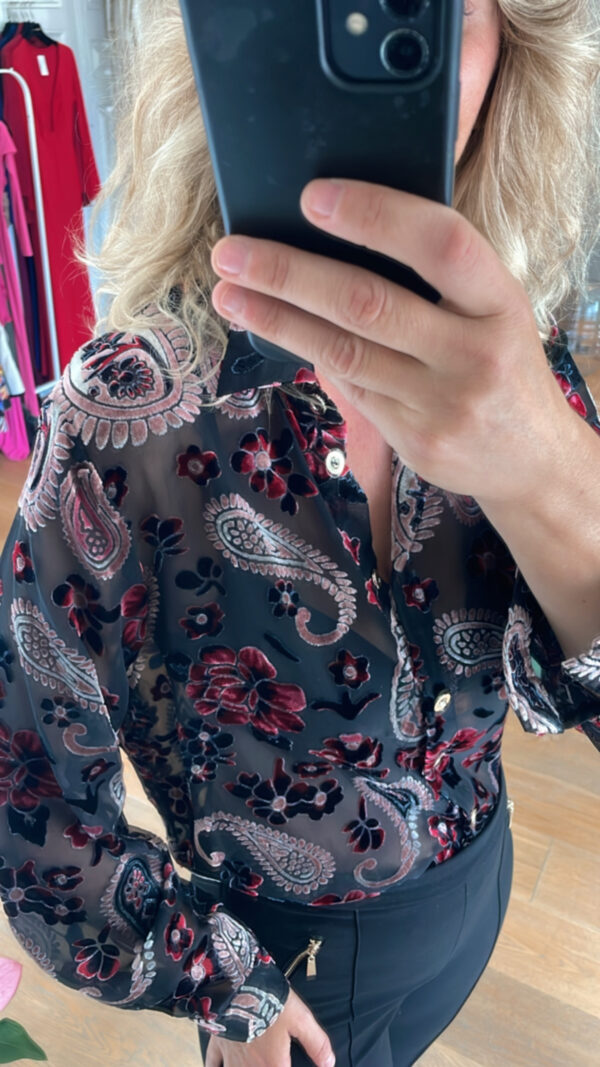 Camisa velvet río burdeos
