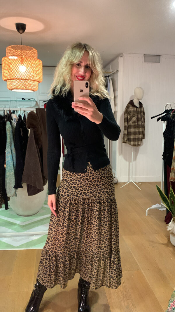 Falda animal print larga