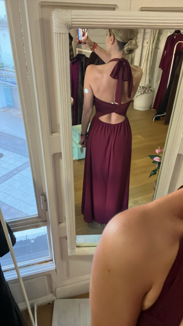 Vestido princesa granate
