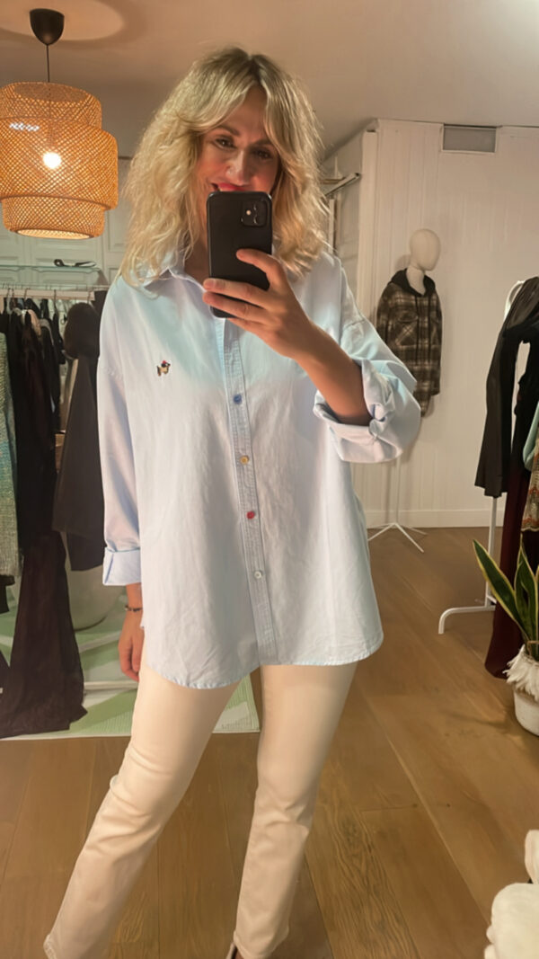 Camisa teckel azul baby
