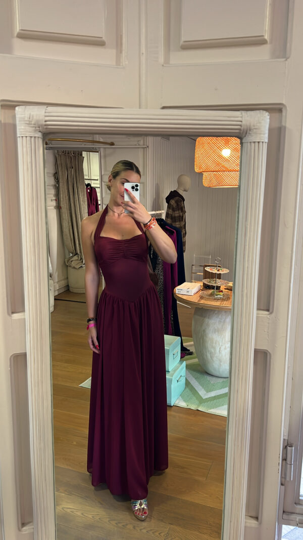 Vestido princesa granate