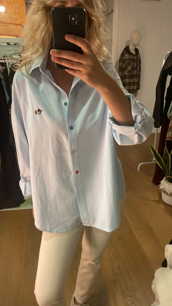 Camisa teckel azul baby