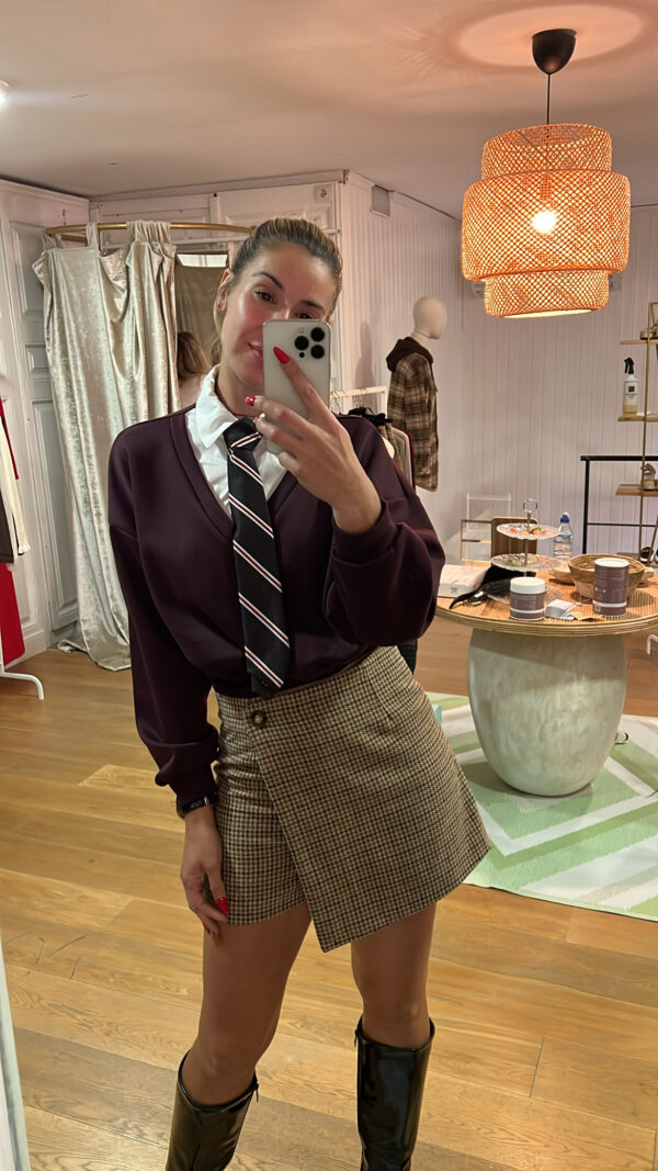 Jersey corbata granate
