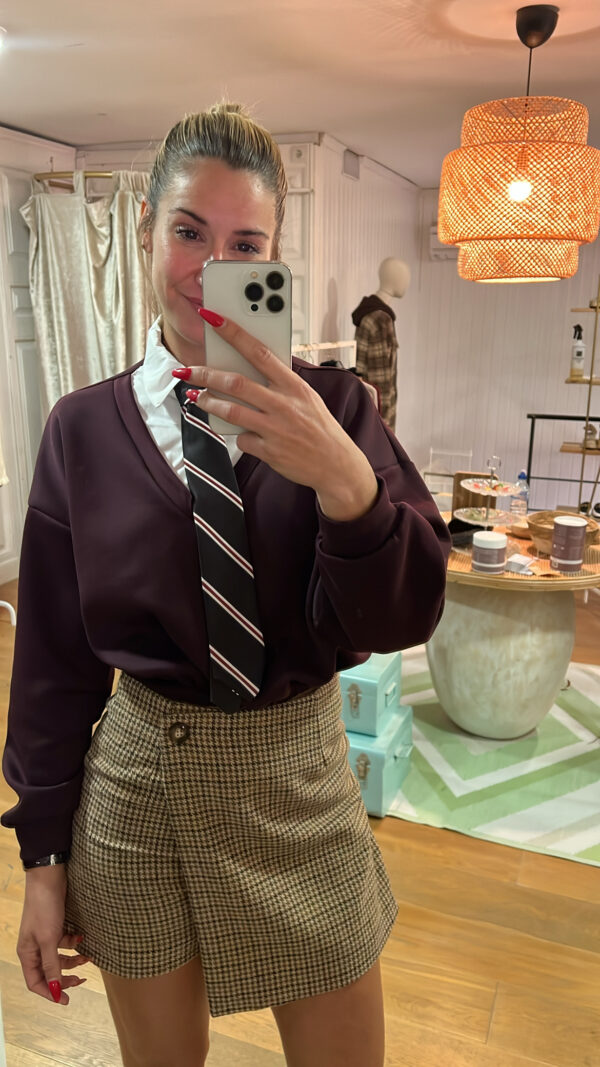 Jersey corbata granate