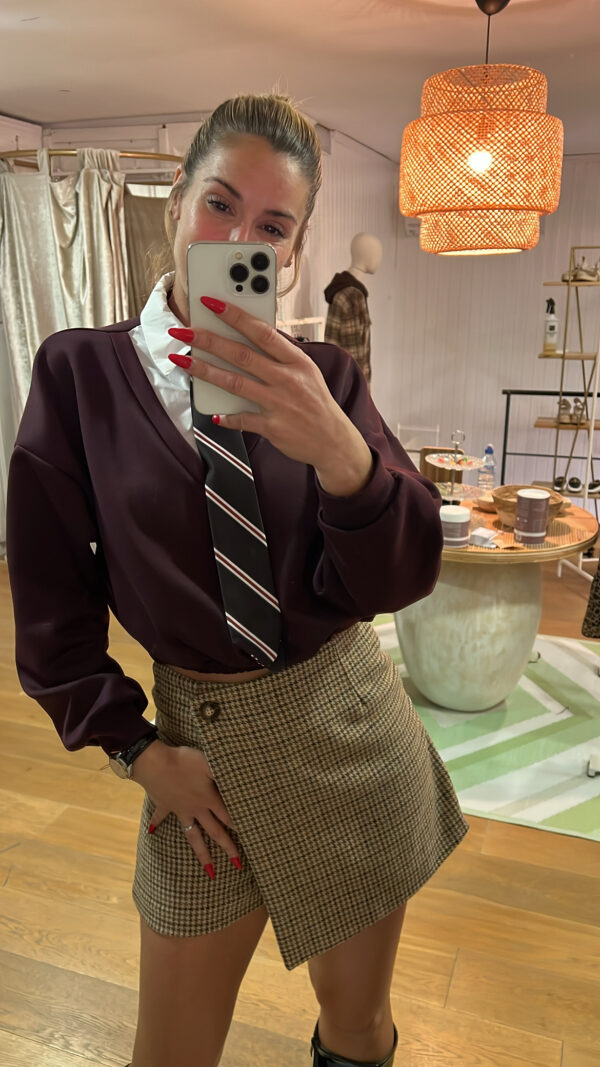 Jersey corbata granate
