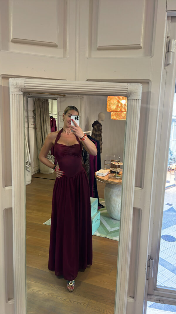 Vestido princesa granate