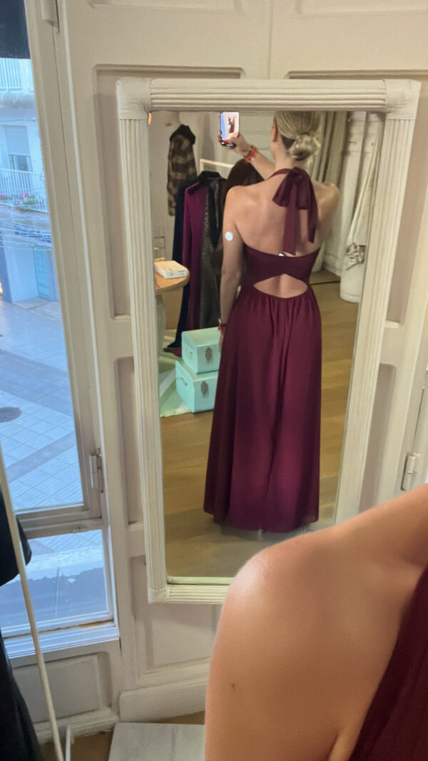 Vestido princesa granate