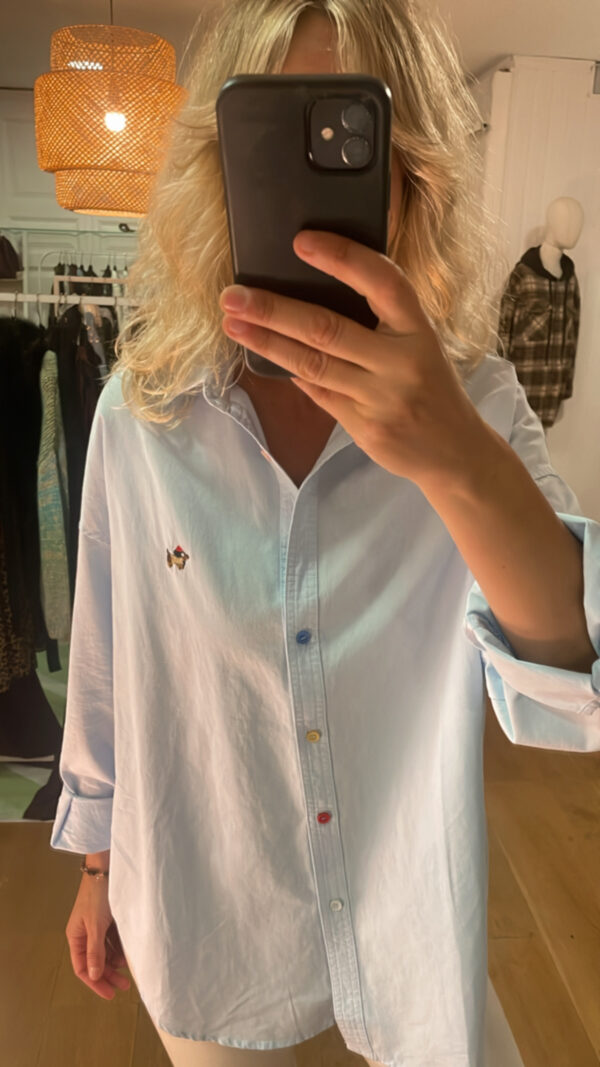 Camisa teckel azul baby