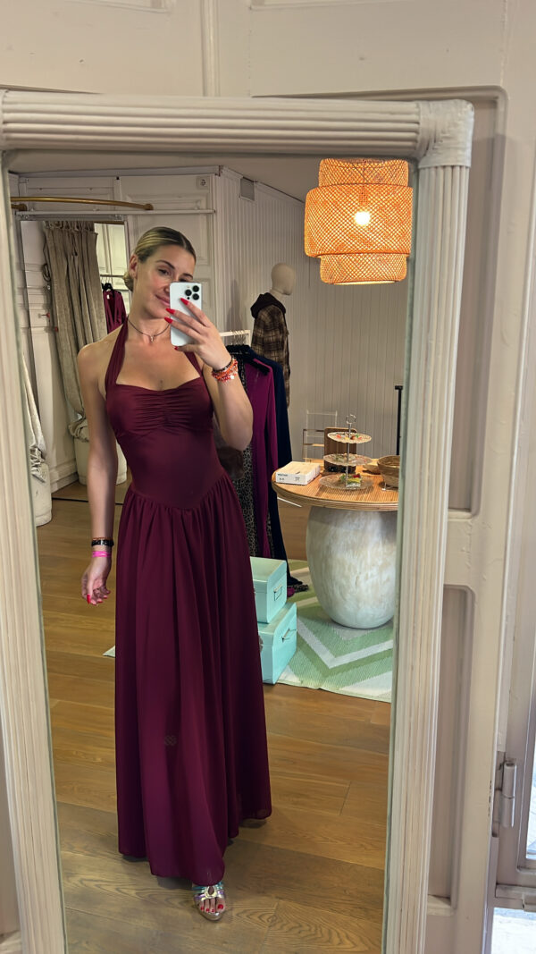 Vestido princesa granate