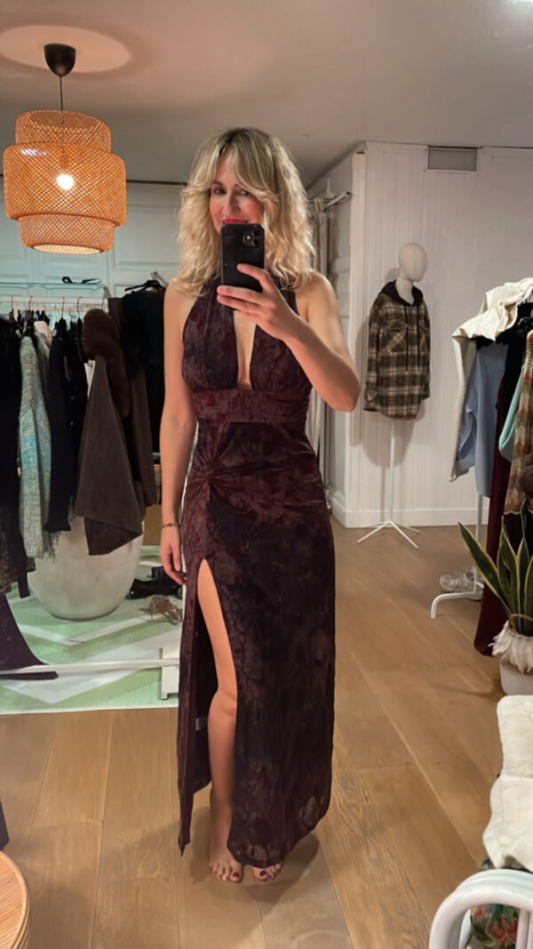 Vestido otoño granate