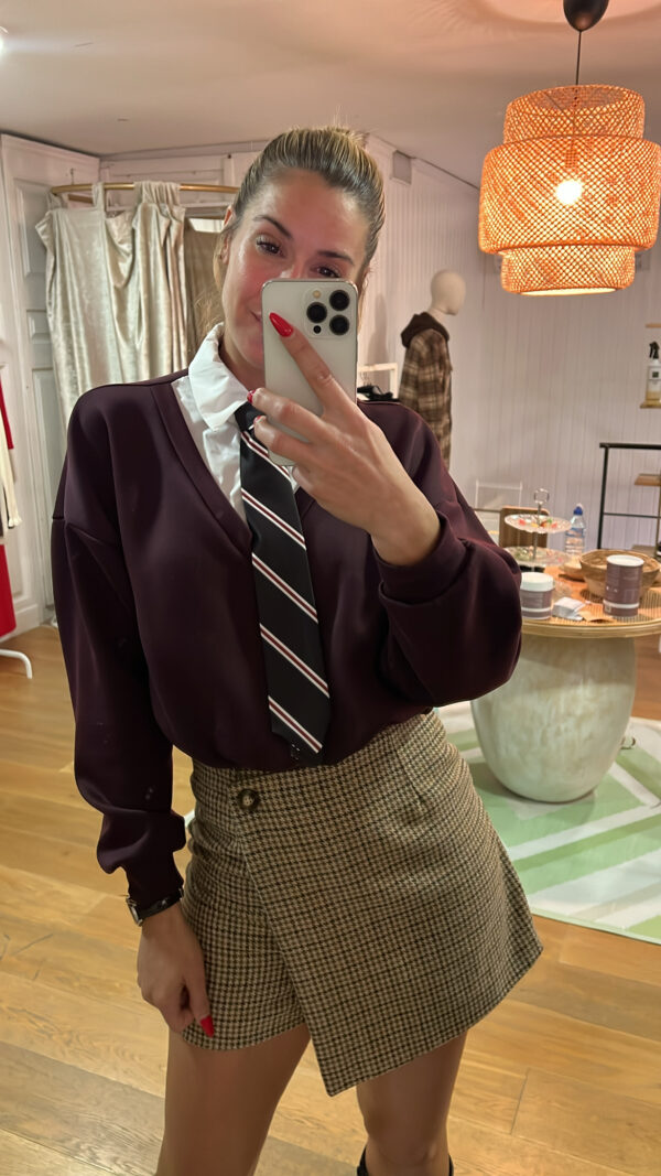 Jersey corbata granate
