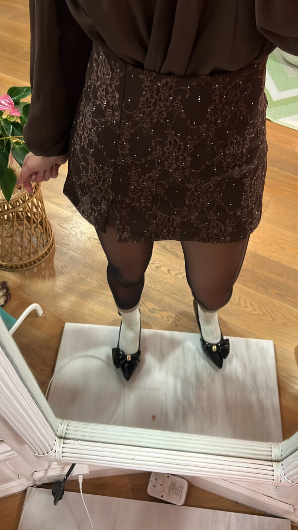 Falda pantalón cereza Marrón