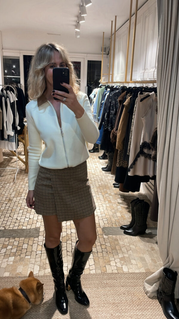 Chaqueta cremallera beig kevin