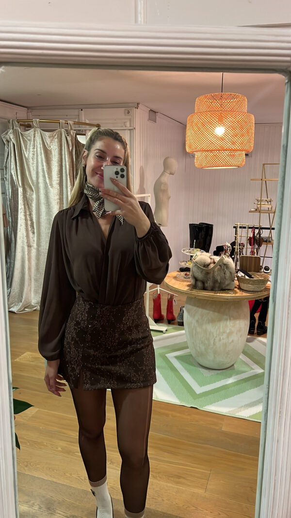 Falda pantalón cereza Marrón