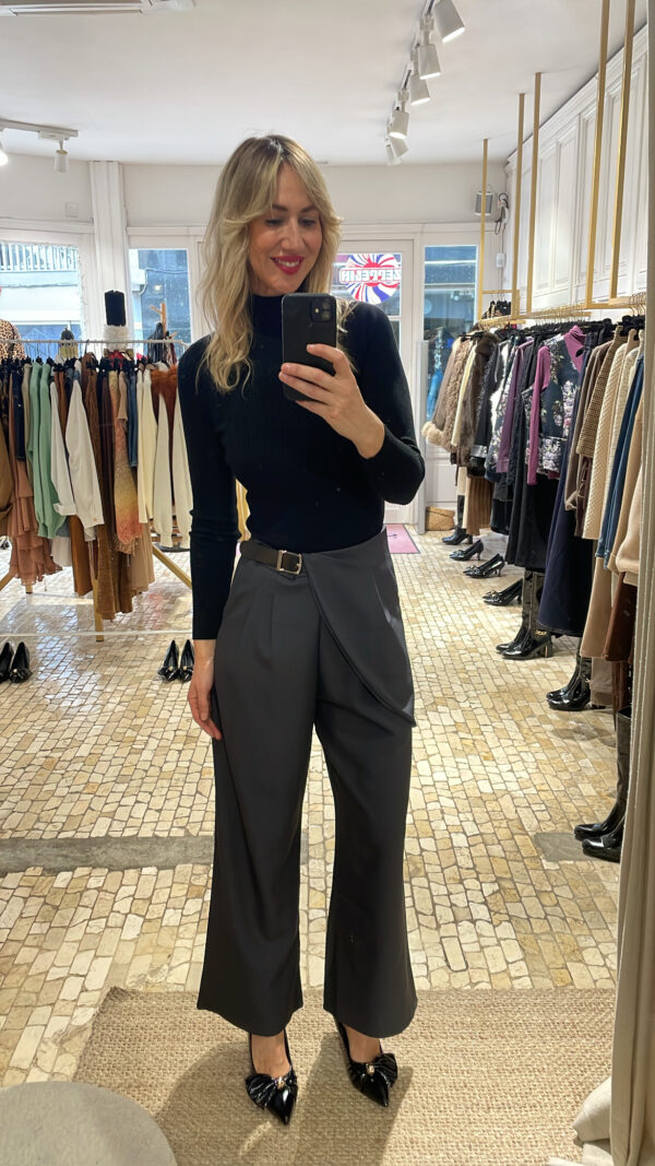 Jersey canalé stretch black