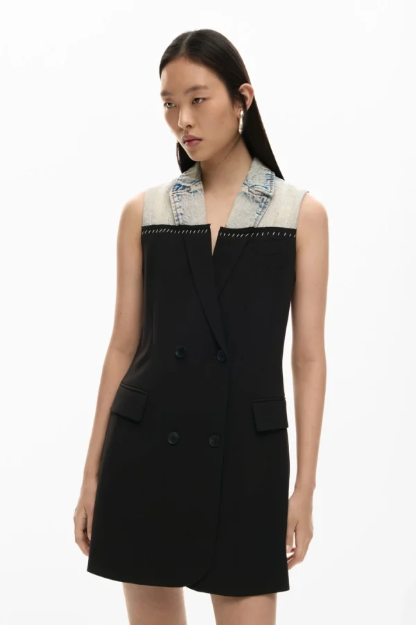 vestido bimetria cruzado