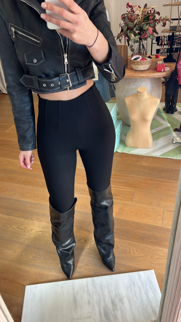 pantalón pitilllo punto roma cintura alta