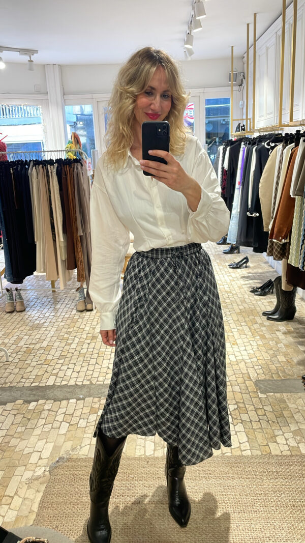 Falda cuadros evase black