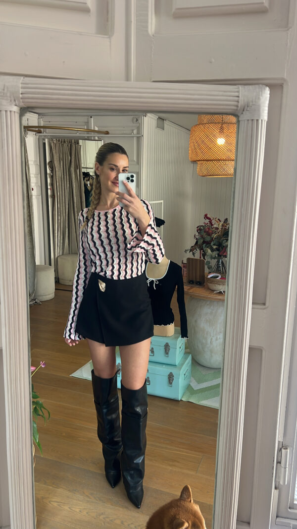 falda pantalón masiel negra