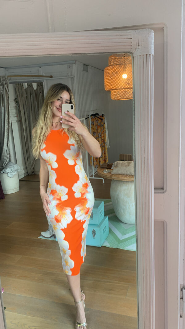 Vestido orquidea Naranja