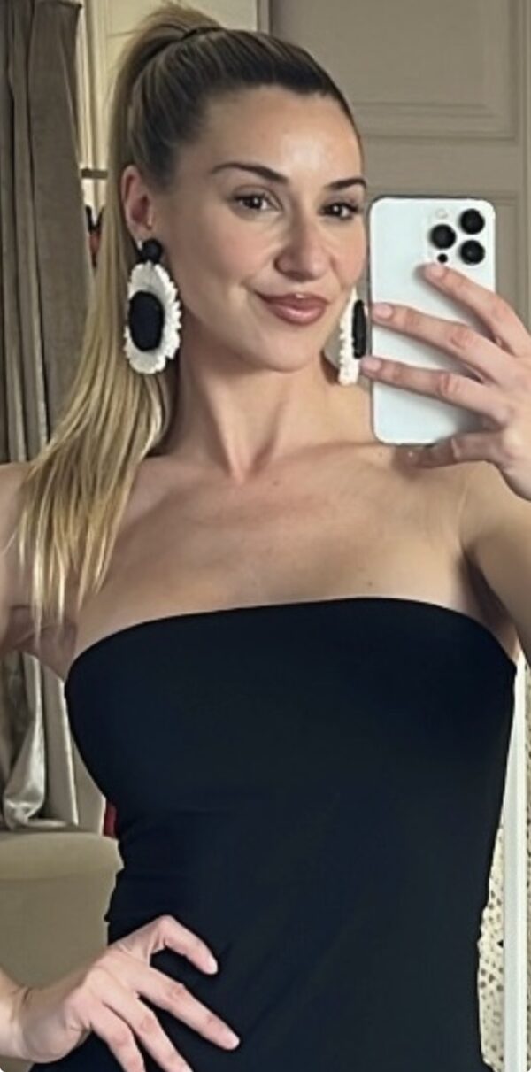 Pendientes bicolor rafia