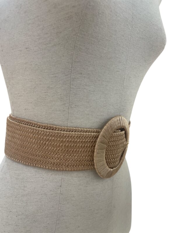 Cinturón elástico satinado color camel