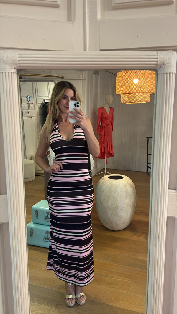 Vestido Ania choco y fresa