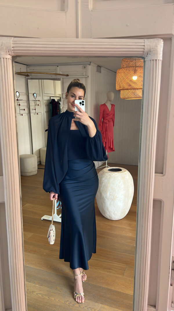 Vestido Carolina azul marino