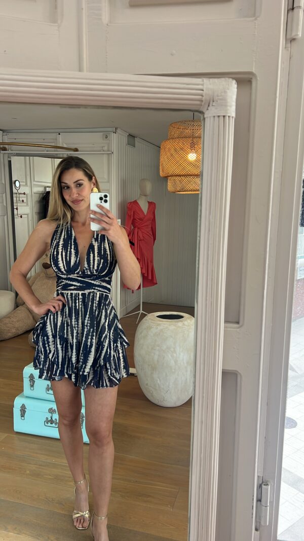 Vestido wester tie-dye azul marino