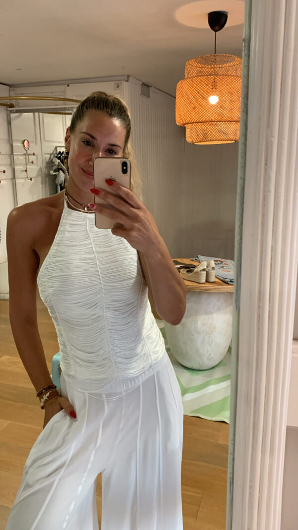 Top tango halter blanco