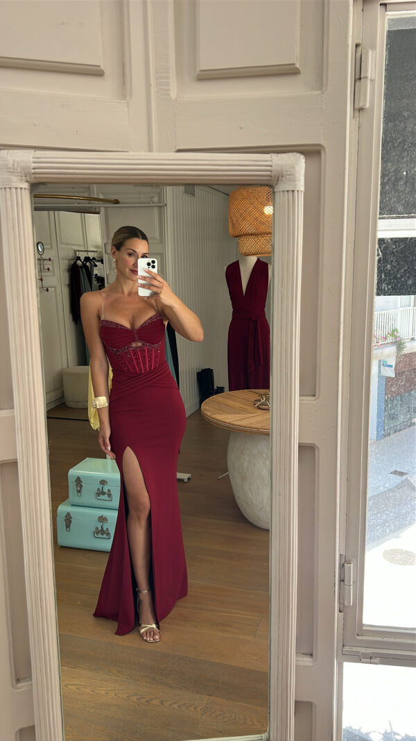 Vestido Sofía gránate