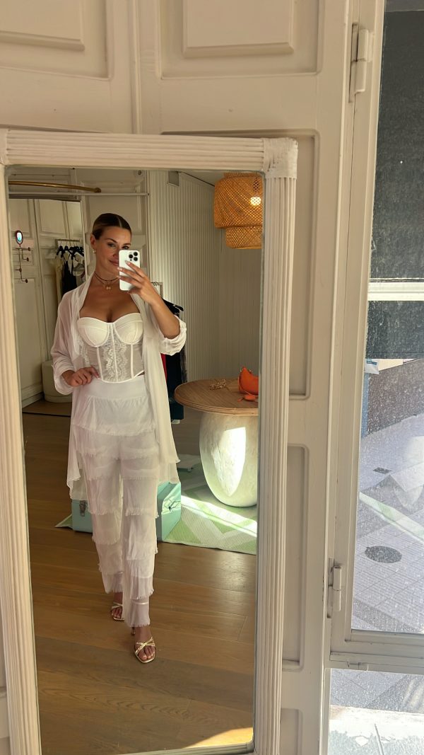 Pantalón seda blanco