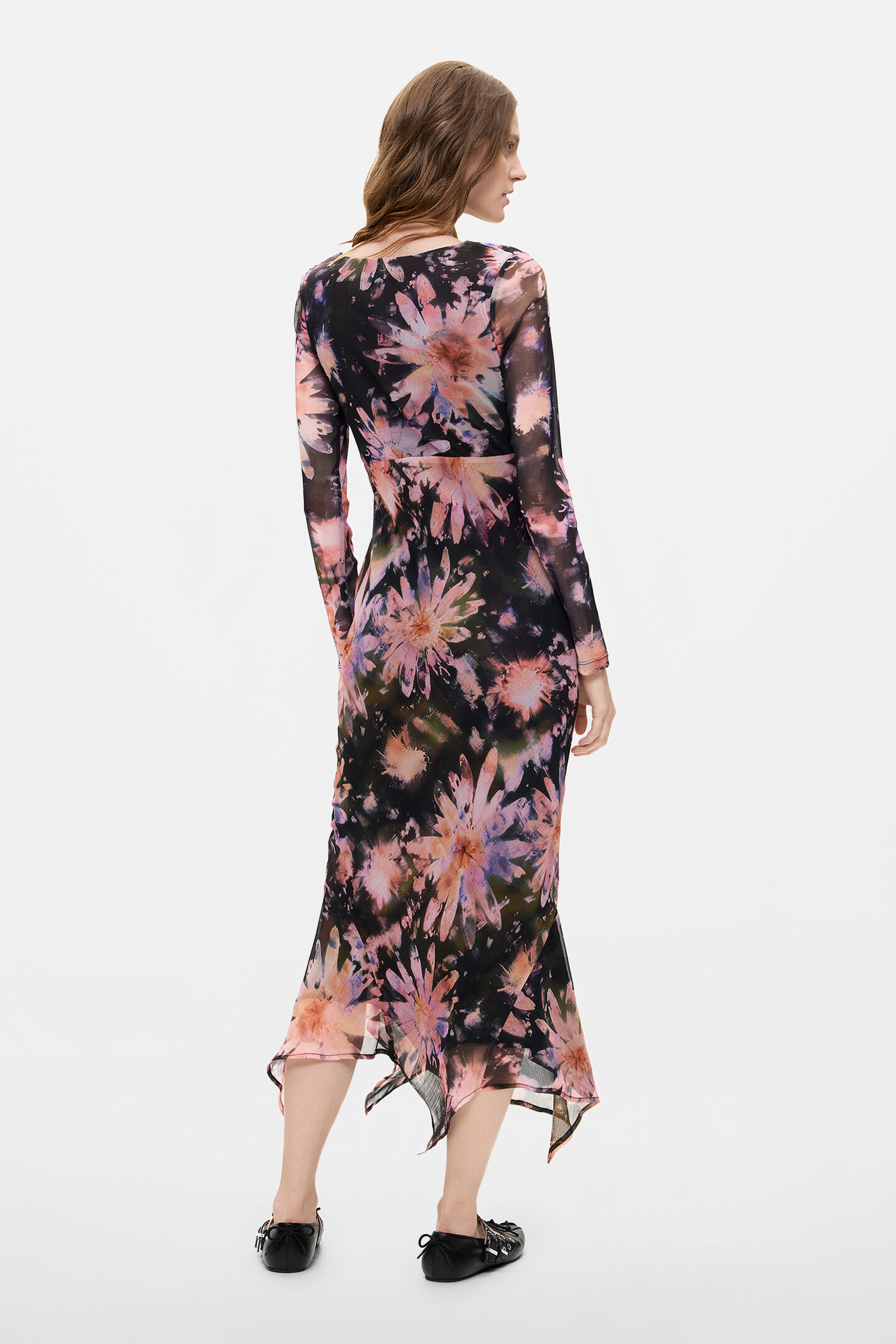 Vestido Manga Larga Midi