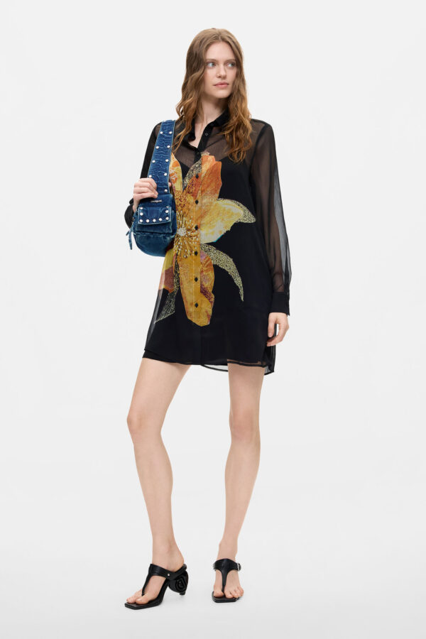 vestido camisero flor