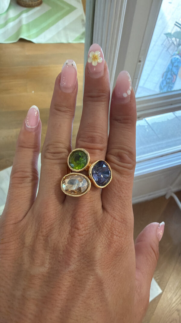 Anillo Cocktail Tricolor