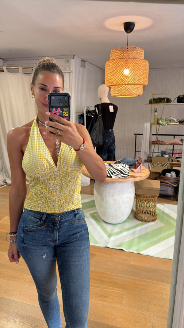 Top vichy amarillo