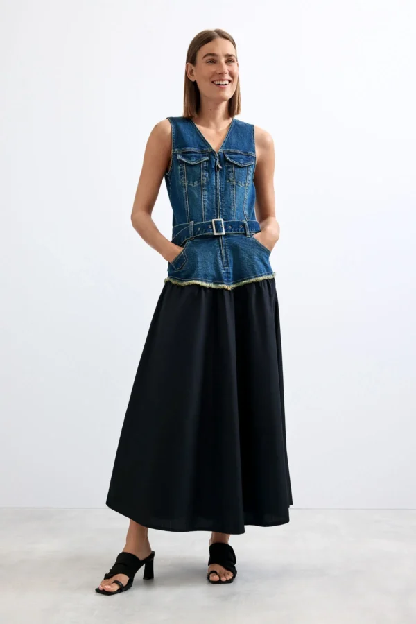 Vestido denim sin mangas
