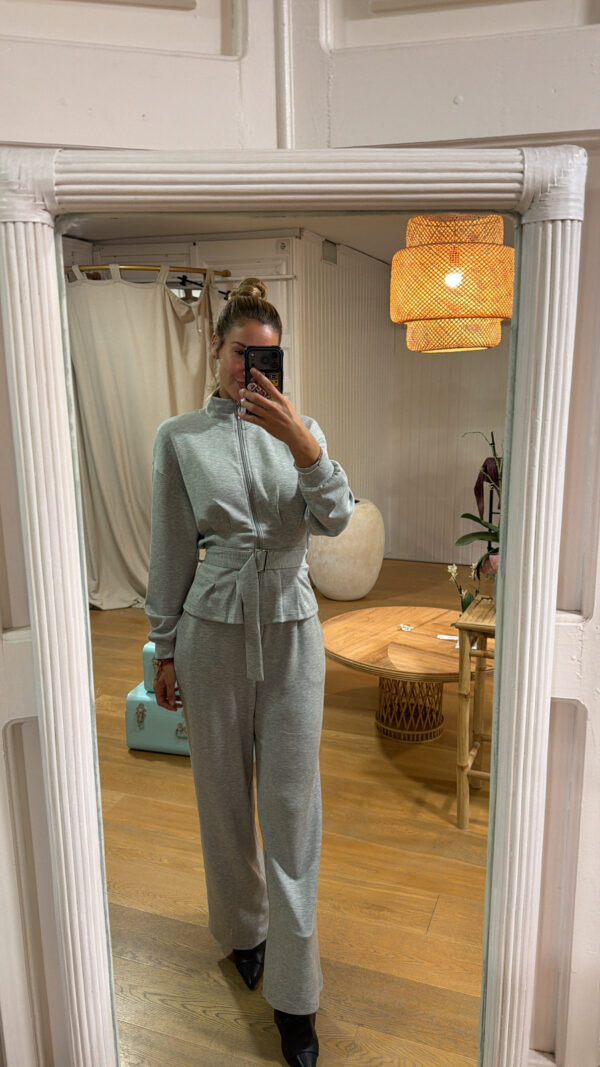 Conjunto peplum gris