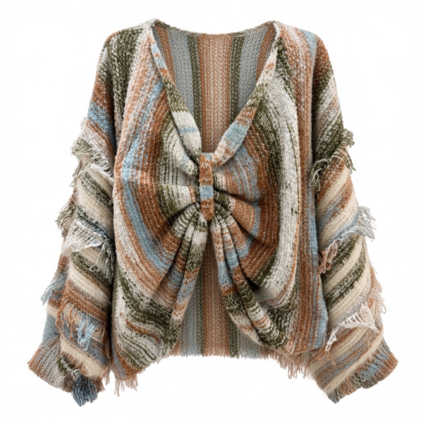 Jersey poncho boho western