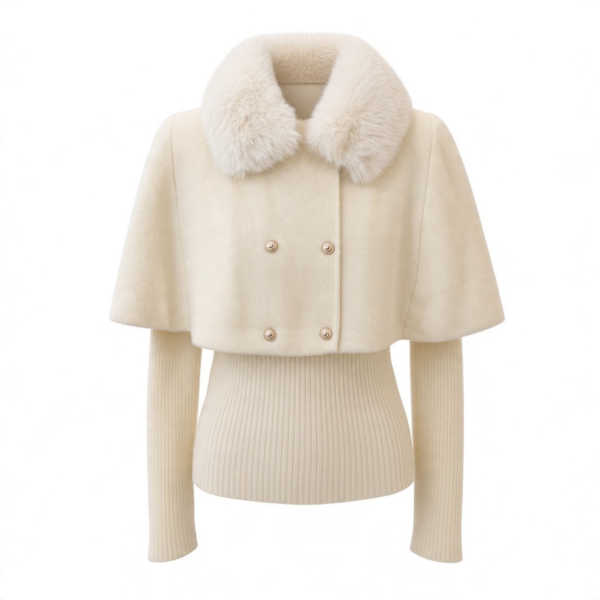 Conjunto Charlotte de punto blanco roto